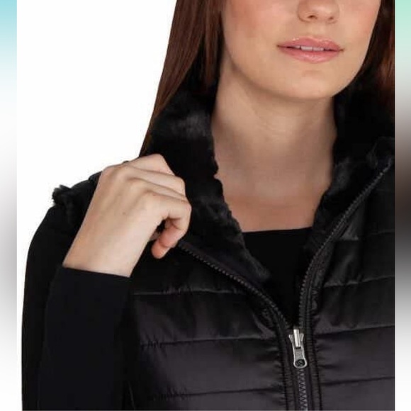 Nicole Miller Women's Reversible Cozy Quilted Faux Fur Insulated Puffer Vest - Picture 2 of 13
